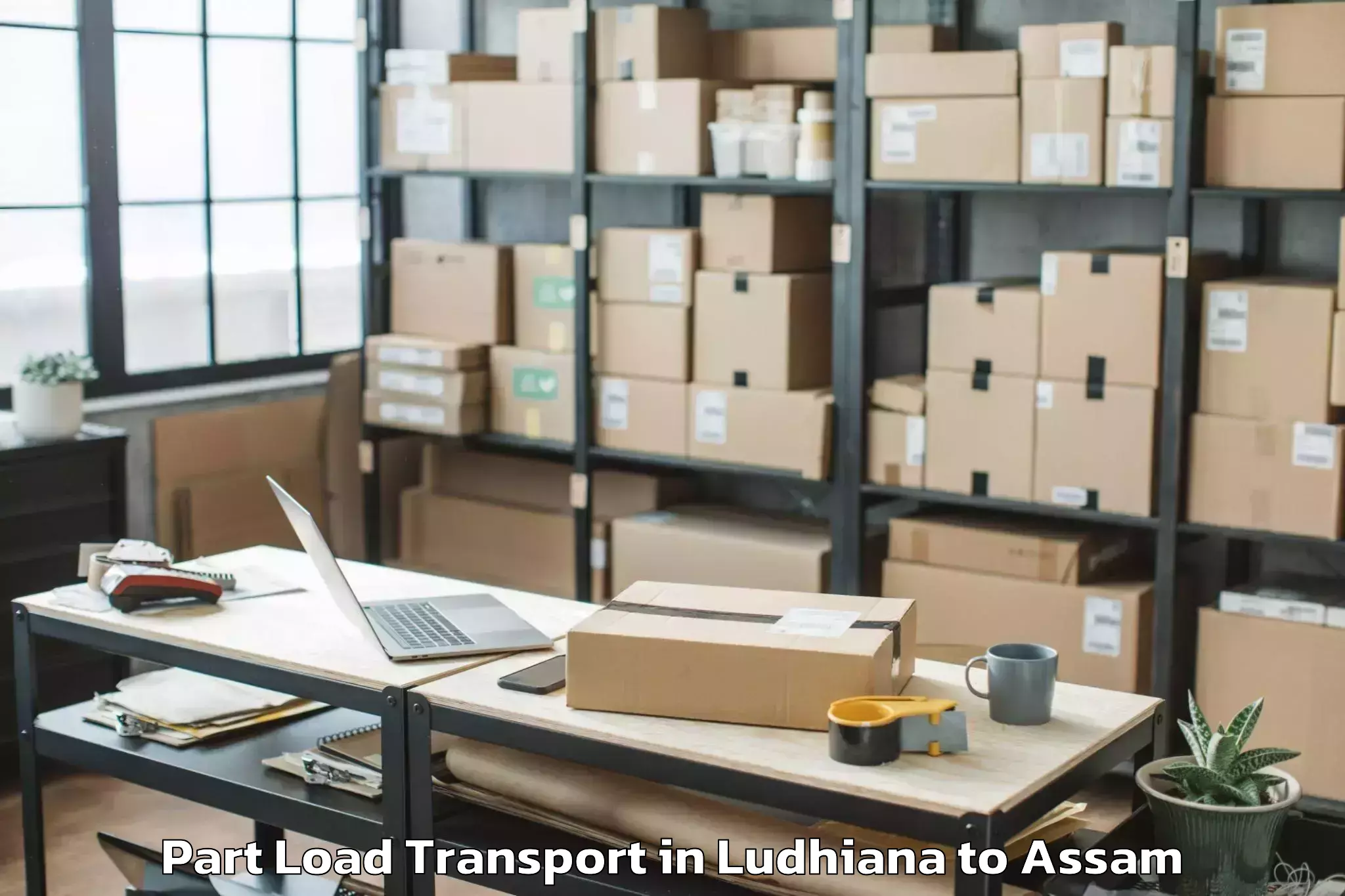 Book Ludhiana to Dispur Part Load Transport Online